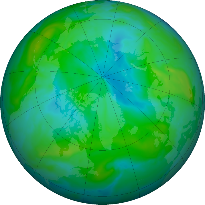 Arctic ozone map for 02 August 2020